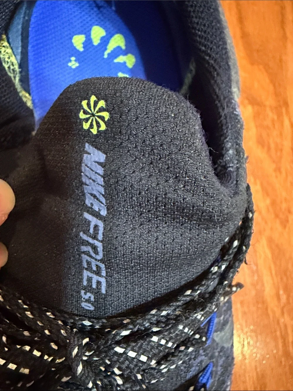 Nike Black and Blue Knit Running Sneakers